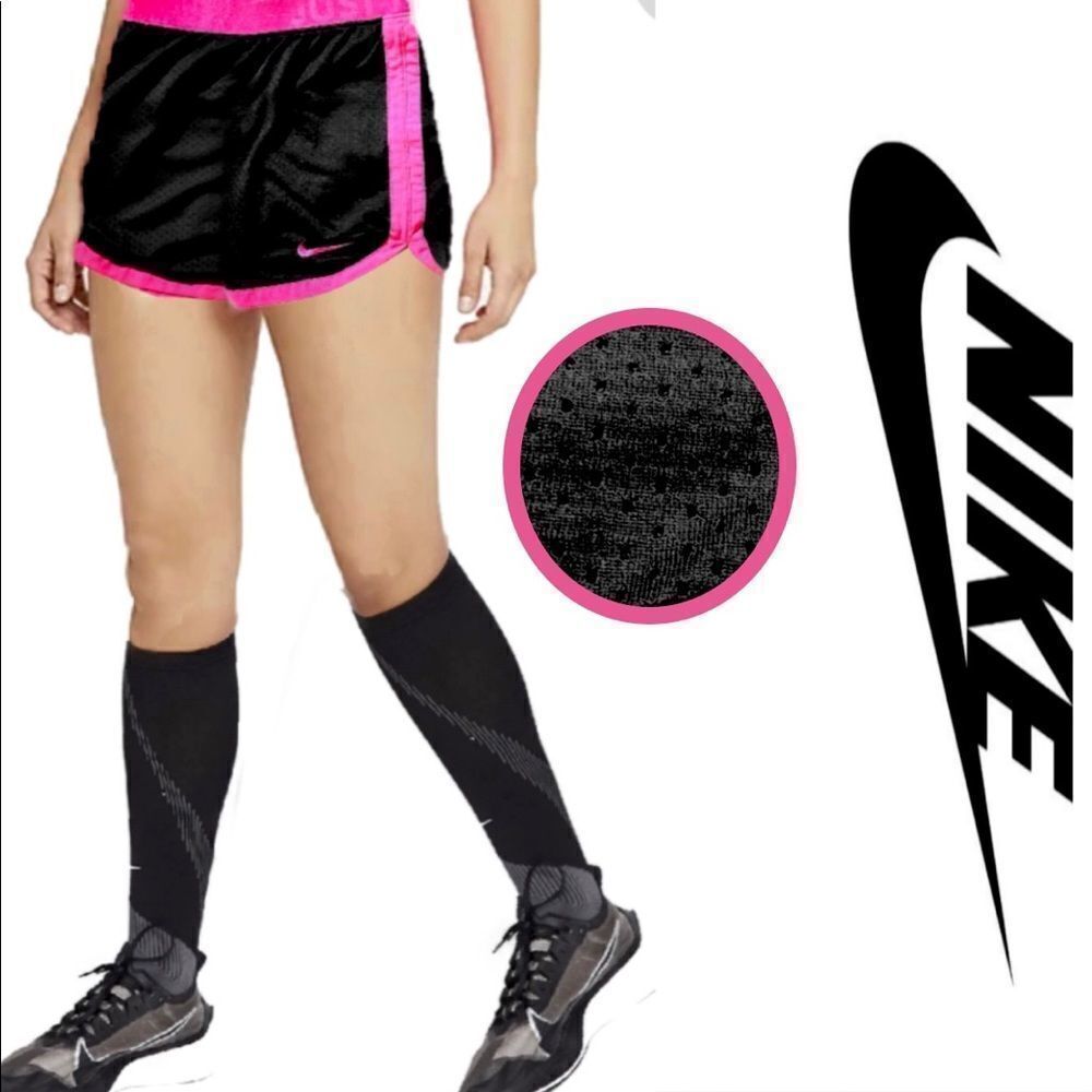 Nike Dri Fit Black & Hot Pink Mesh Active Shorts